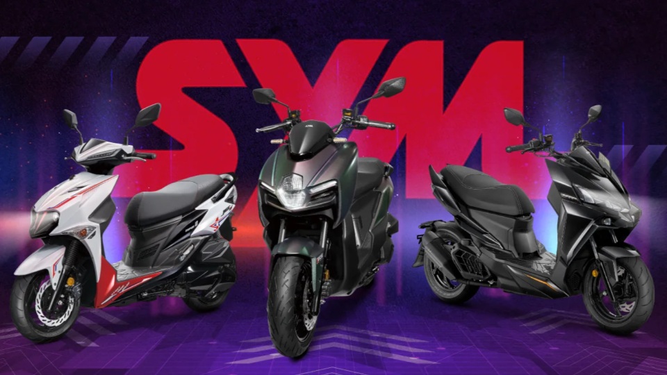 SYMの複数のスクーターを並べたラインナップ画像